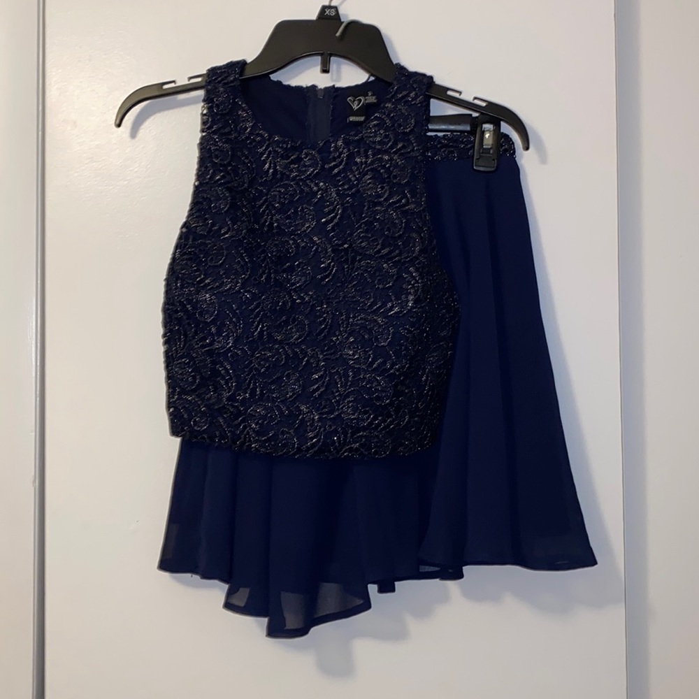 Two piece dark blue dress